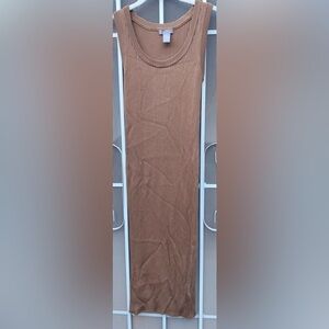 H&M Taupe Ribbed Sweater Dress
